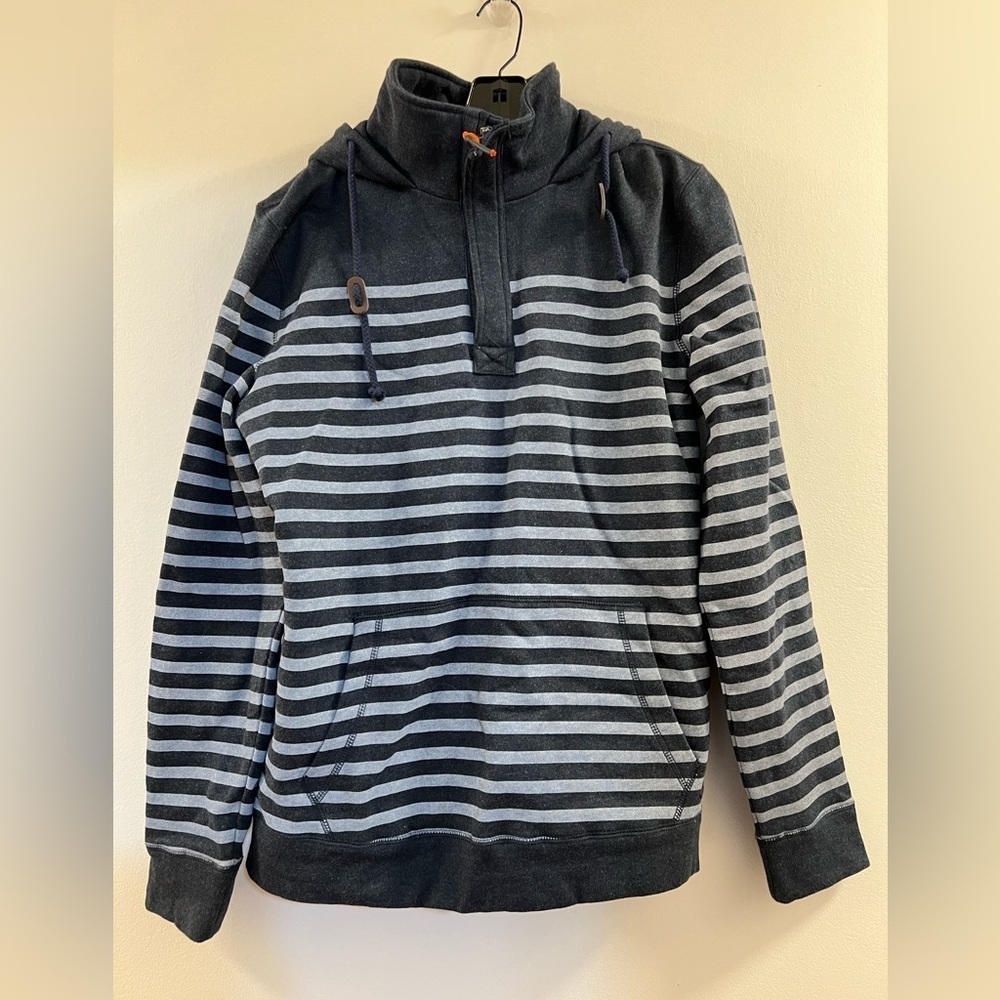 Sperry Navy & Blue Stripe Hoodie Pullover 07.